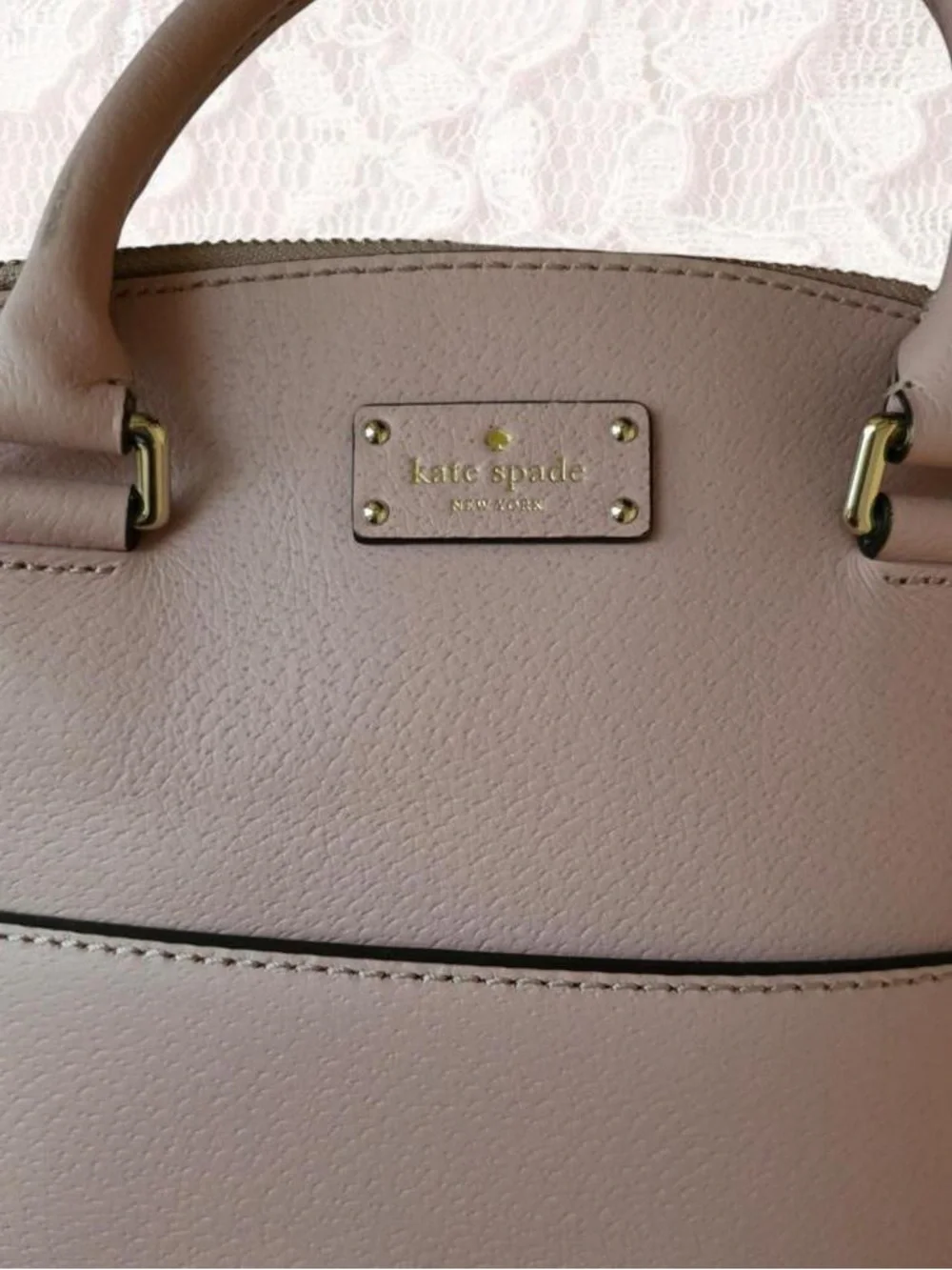 Kate Spade Grove Street Carli leather satchel in a soft dusty pink